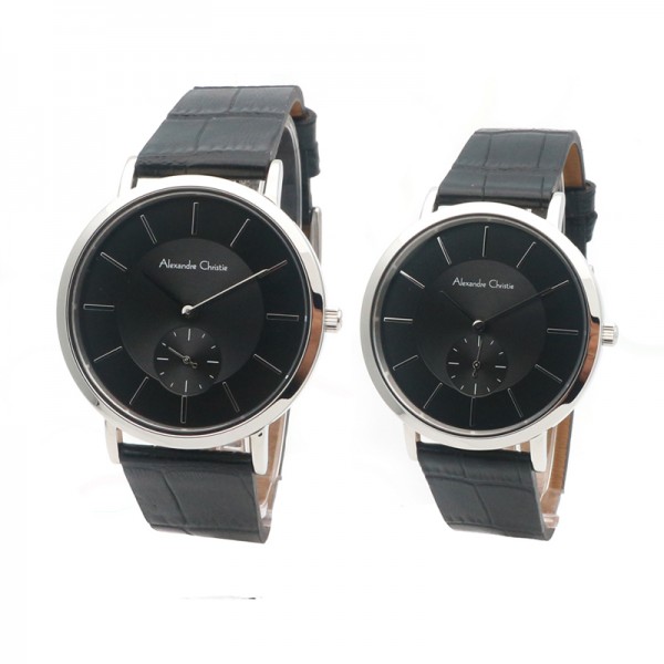 Alexandre Christie AC 8575 Silver Black Couple